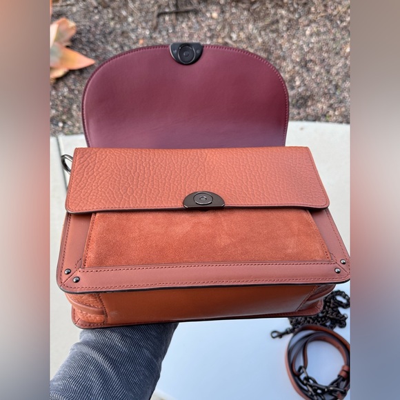 Coach Dreamer Mixed Leather Crossbody Shoulder bag 73547 Brown - Picture 13 of 15